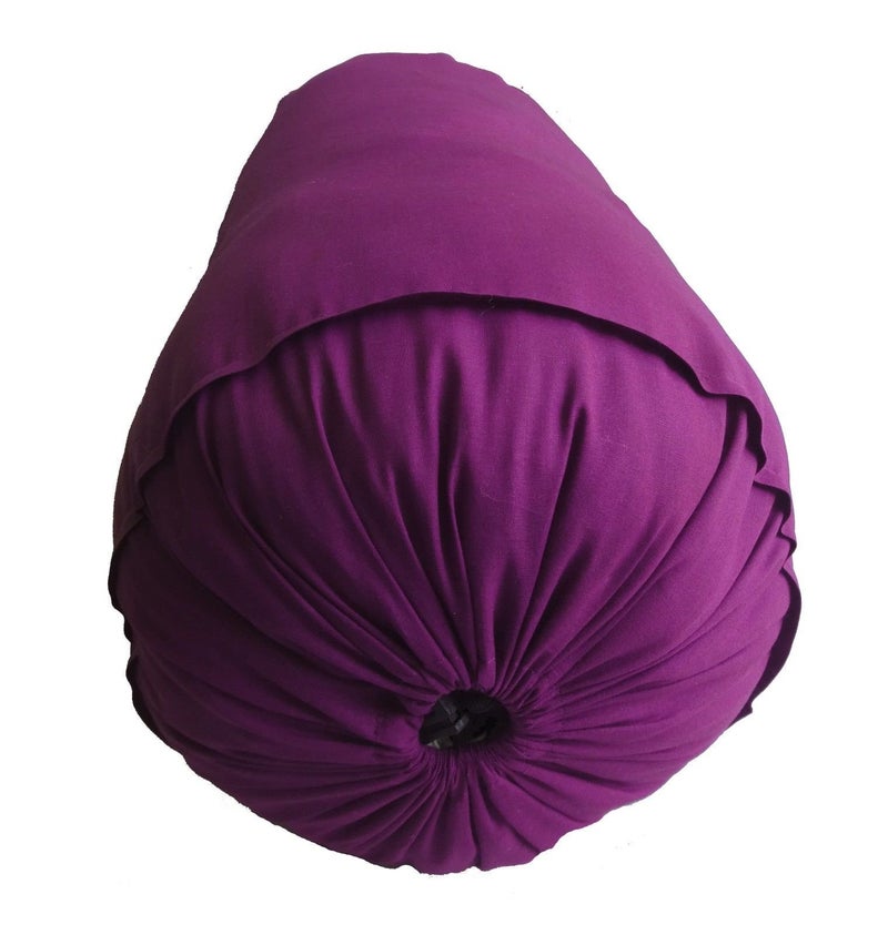 Saffron Purple Plum Bolster Cover - Set of 2 Covers - Round Bolster Cover for Sofa Deevan Couch Cotton 9" Diameter x 24" Long (22 cm Diameter x 60 cm Long) Removable Cover - Image 1