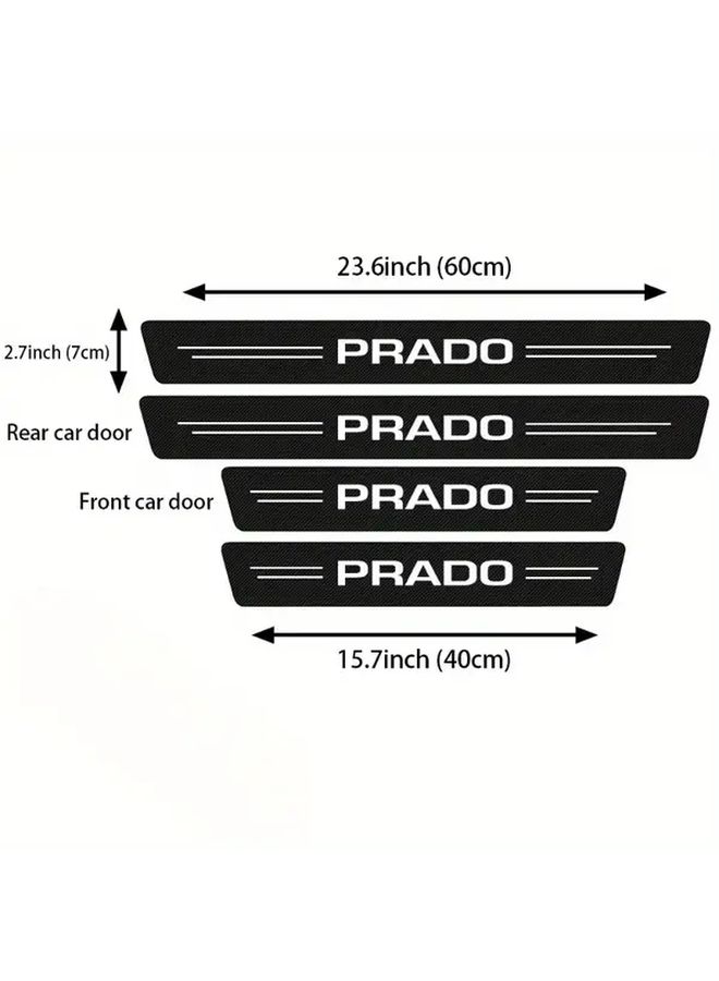 4 Pieces Prado 120 150 J90 Threshold Protector Anti Scratch PVC Bumper Sticker Door Step Strip - Image 2