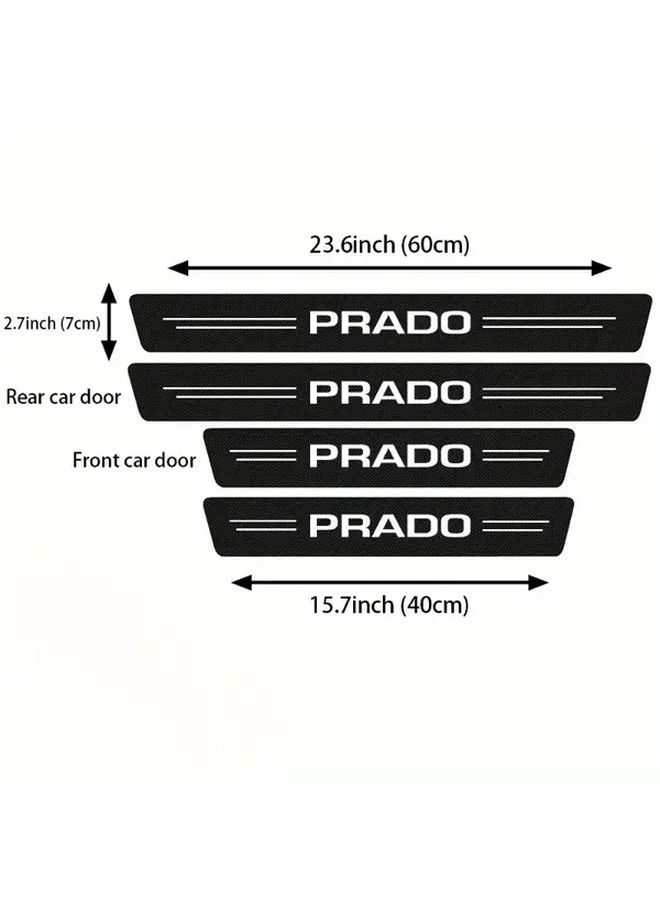 4 Pieces Prado 120 150 J90 Threshold Protector Anti Scratch PVC Bumper Sticker Door Step Strip - Image 3