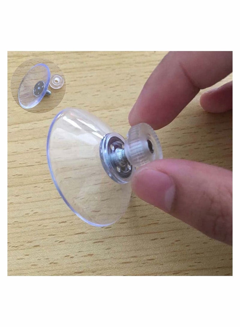 SYOSI 10pcs Suction Cup Glass Suction Pads 40mm Clear PVC Strong Sucker Holder with Screw Nut for Car Shade Cloth Bathroom Wall Door Window  - Image 3