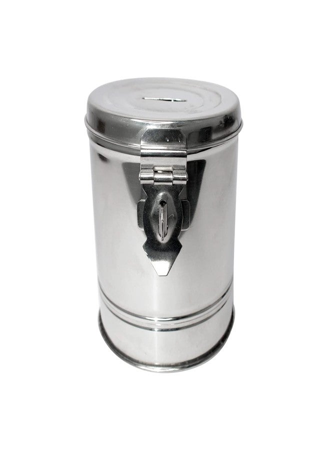 Fully Stainless Steel Coin Bank/Piggy/Money Bank for Kids and Adults with Pressing Lock (Silver) - Image 1