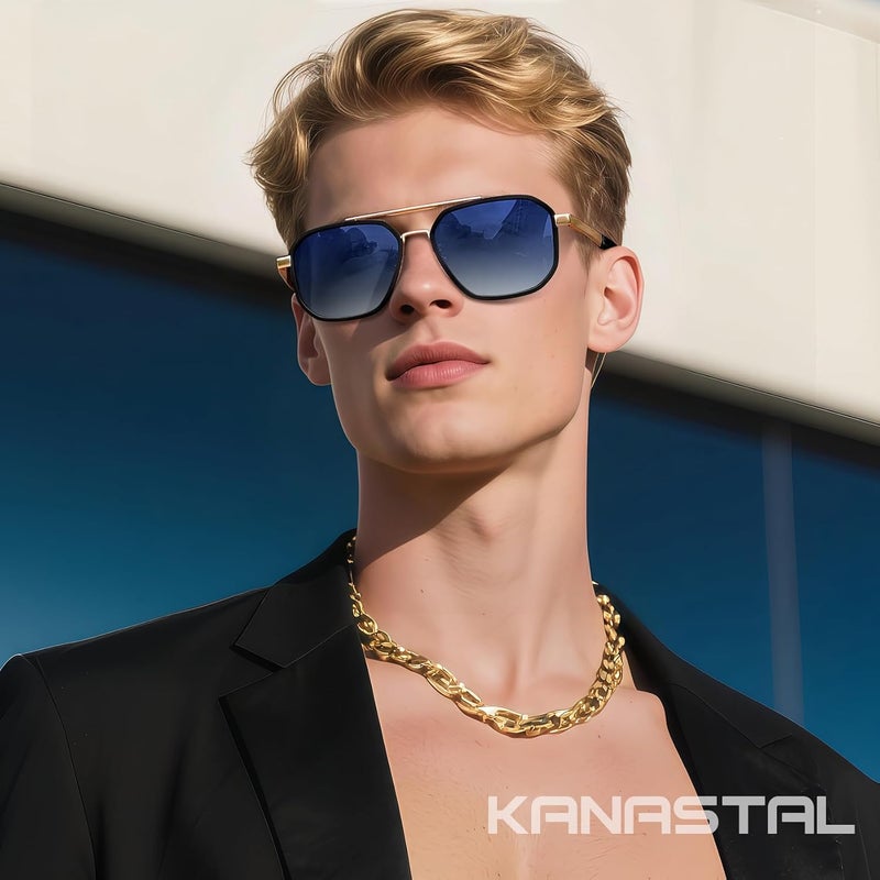 الكنديين نظارات شمسية بإطار معدني من KANASTAL للرجال، نظارات شمسية مستقطبة، نظارات عسكرية، ظلال كبيرة عصرية للرجال، نظارة كبيرة للقيادة والصيد في الهواء الطلق، حماية UV400 - Image 2