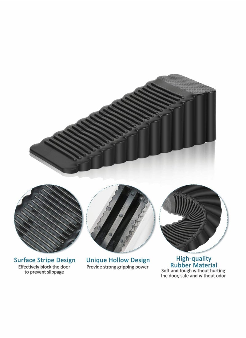 Generic Rubber Door Stopper, 5 Pack Anti-Slip Door Stop Wedge Security Heavy Duty Door Stopper Works On All Floor Types and Carpet for Home School Hospital Works  - Image 4