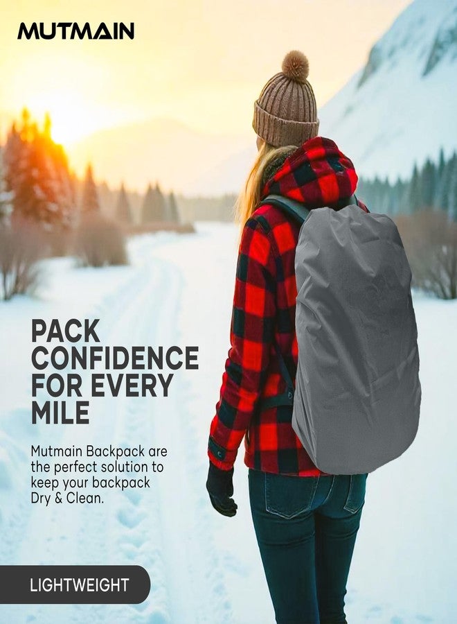 MUTMAIN Bag Cover Waterproof 40L to 50L PU Coated Rain Cover for Backpack Bags, Suitable Bags for Laptop, School, Tail, Trekking, Travel Bag with Adjustable Buckle T(Grey) - Image 5