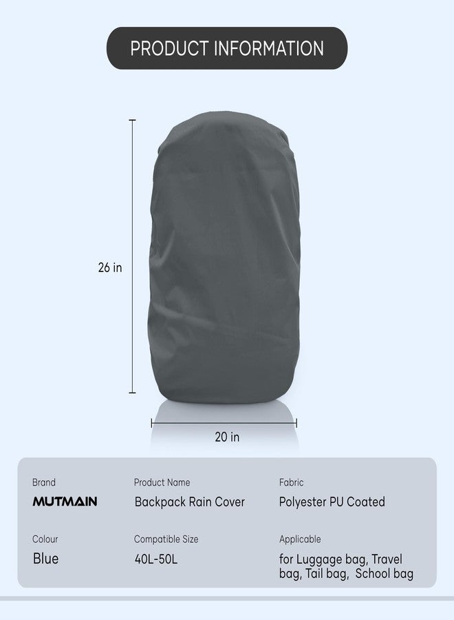 MUTMAIN Bag Cover Waterproof 40L to 50L PU Coated Rain Cover for Backpack Bags, Suitable Bags for Laptop, School, Tail, Trekking, Travel Bag with Adjustable Buckle T(Grey) - Image 3