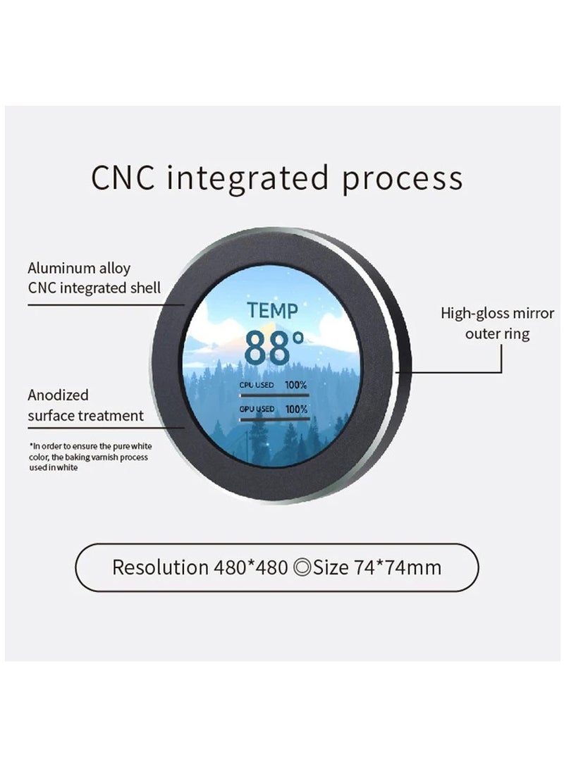 EVEREEN USB 2.1 Inch Watercool Screen 480x480 IPS Secondary Screen 2.1'' Round LCD for Desk PC CPU GPU RAM HDD Monitoring Freely AIDA64  - Image 3