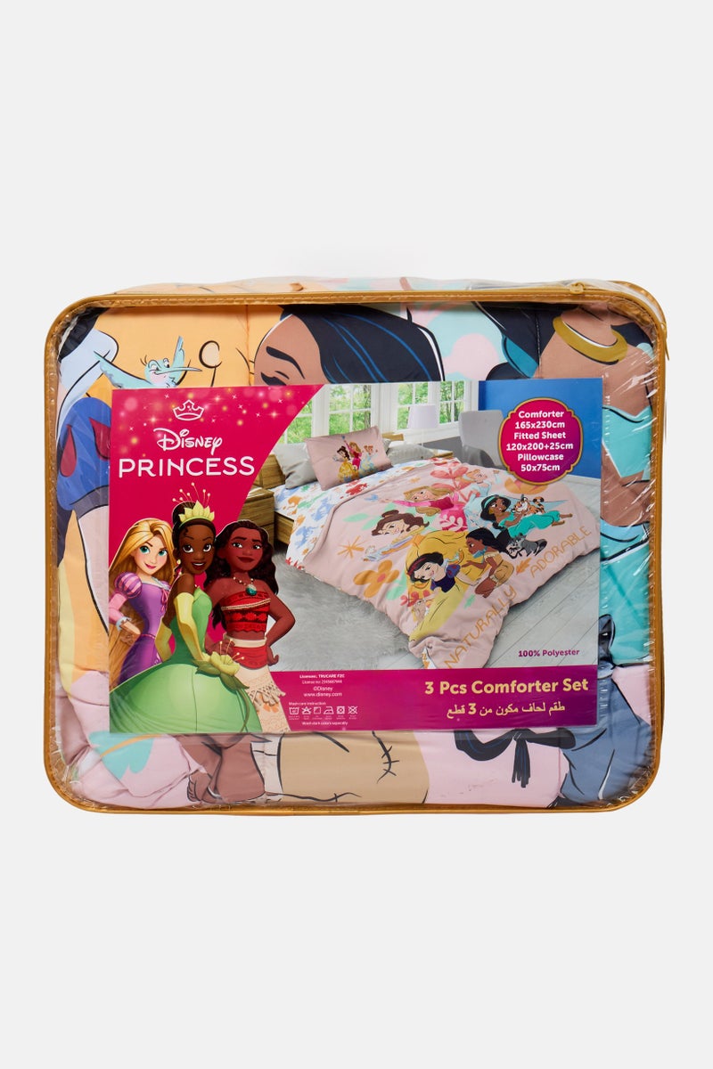 Disney 3 Pcs Princess Comforter Set, Multicolor - Image 2