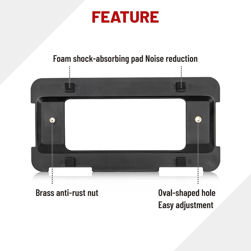 RED WOLF Rear License Plate Frame Bracket Holder Mount Fit for 2005-2024 BMW 1/2/ 3/5 / 6/ X Series, 328i 323i 528i M3, 2002-2019 Mini Cooper 51187160607 & 511882380615/51188238061 Tag Frame - Image 5