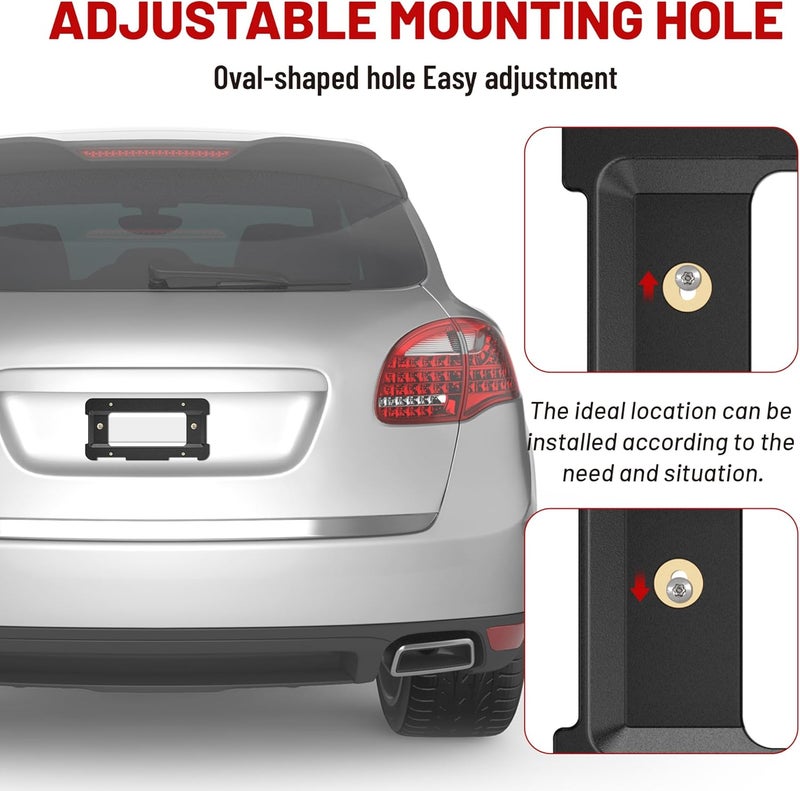 RED WOLF Rear License Plate Frame Bracket Holder Mount Fit for 2005-2024 BMW 1/2/ 3/5 / 6/ X Series, 328i 323i 528i M3, 2002-2019 Mini Cooper 51187160607 & 511882380615/51188238061 Tag Frame - Image 3