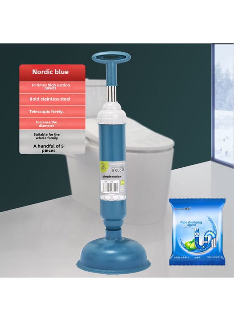 Powerful Toilet Plunger Unblock ToolUpgrade enhanced [Nordic Blue] +1 bag of strong dredging agent Upgrade enhanced [Nordic Blue] +1 bag of strong dredging agent