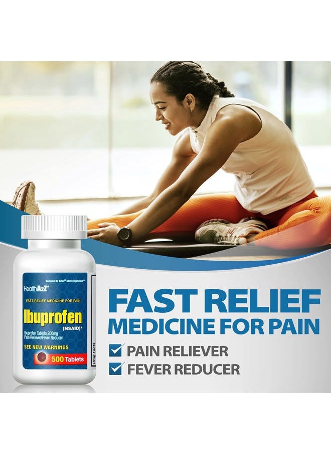 HealthA2Z ® Ibuprofen 200mg | 500 Counts | Pain Relief | Body Aches | Headache | Arthritis | Cramps | Back Pain | Fever Reducer… (500 Count)  - Image 5