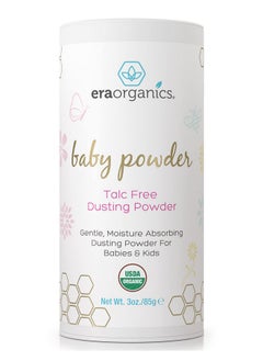 Era Organics Usda Organic Baby Powder Talc-Free Dusting Powder - Soothing Organic Arrowroot, Calendula And Cornstarch Baby Powder For Newborn, Babies And Toddlers - Made In Usa - 3Oz/85G  - Image 1