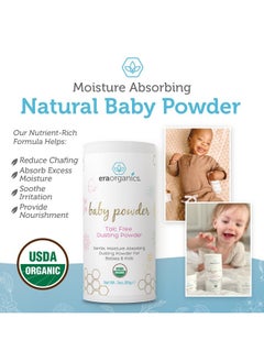 Era Organics Usda Organic Baby Powder Talc-Free Dusting Powder - Soothing Organic Arrowroot, Calendula And Cornstarch Baby Powder For Newborn, Babies And Toddlers - Made In Usa - 3Oz/85G  - Image 4