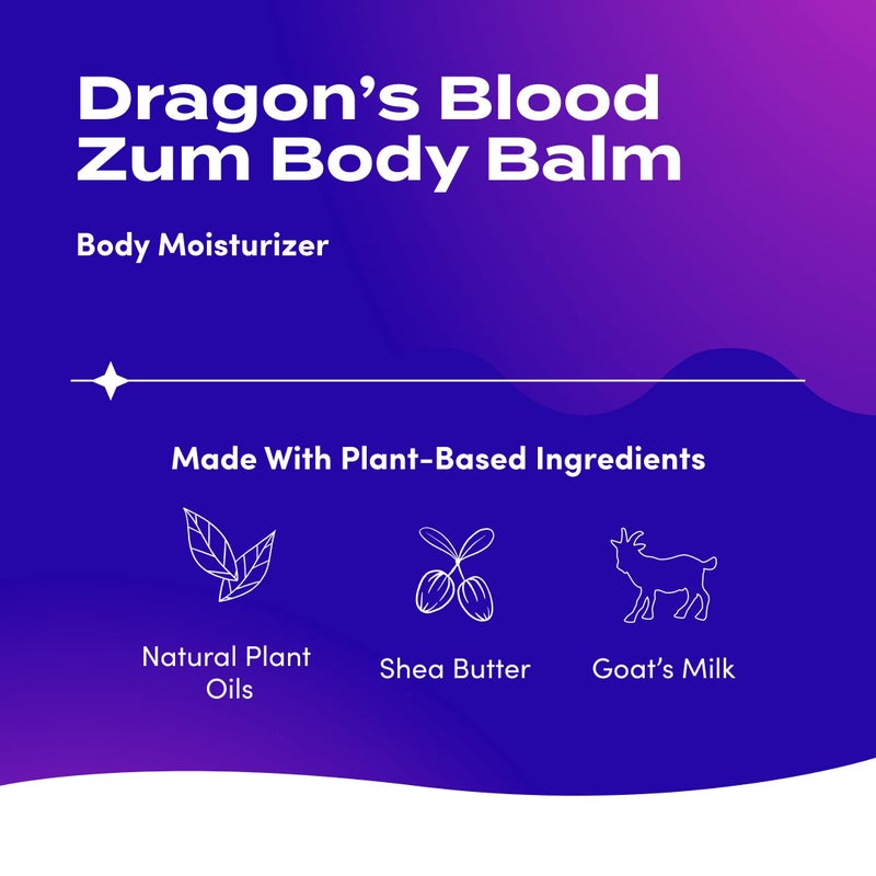 Zum Indigo Wild Body Balm - Body Moisturizer for Women & Men - Includes Goat's Milk, Shea Butter & More - Natural Skin Moisturizer - Dragon's Blood - 2.5 oz - Image 2