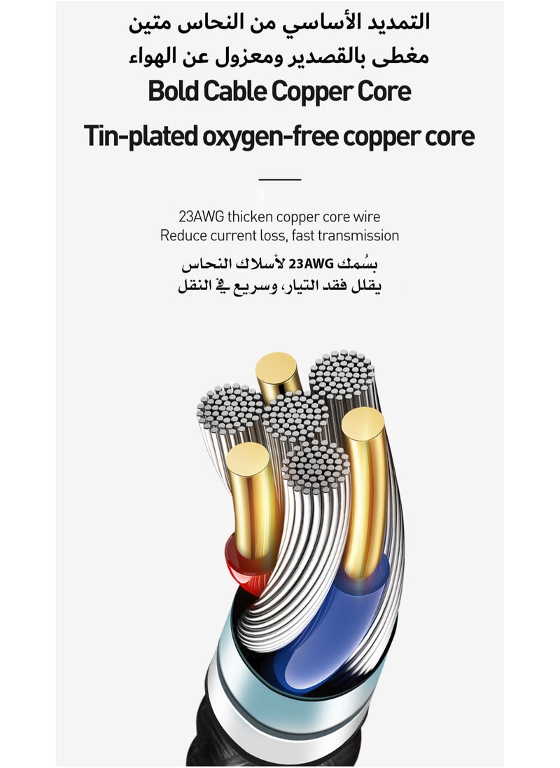 مكدودو - سلك شاحن تايب سي USB-C بطول يصل إلى 1.8 متر لجميع الأجهزة بمنفذ تايب سي USB-C, سلك من USB-A إلى USB-C مع تحكم بالطول, اسود - Image 1