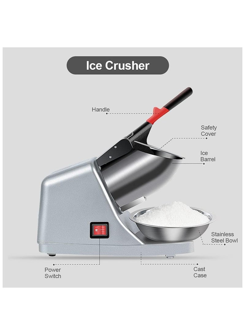 Double Blade Electric Ice Shaver Crusher Machine – 300W Snow Cone Maker for Shaved Ice, Desserts & Cocktails" - Image 2