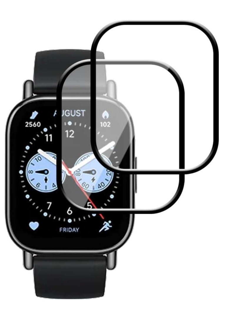 Screen Protector for Xiaomi Redmi Watch 5 Lite 2 Pack Full Coverage 3D Hardness Case Friendly Ultra Clear Anti-Scratch Black Edges 