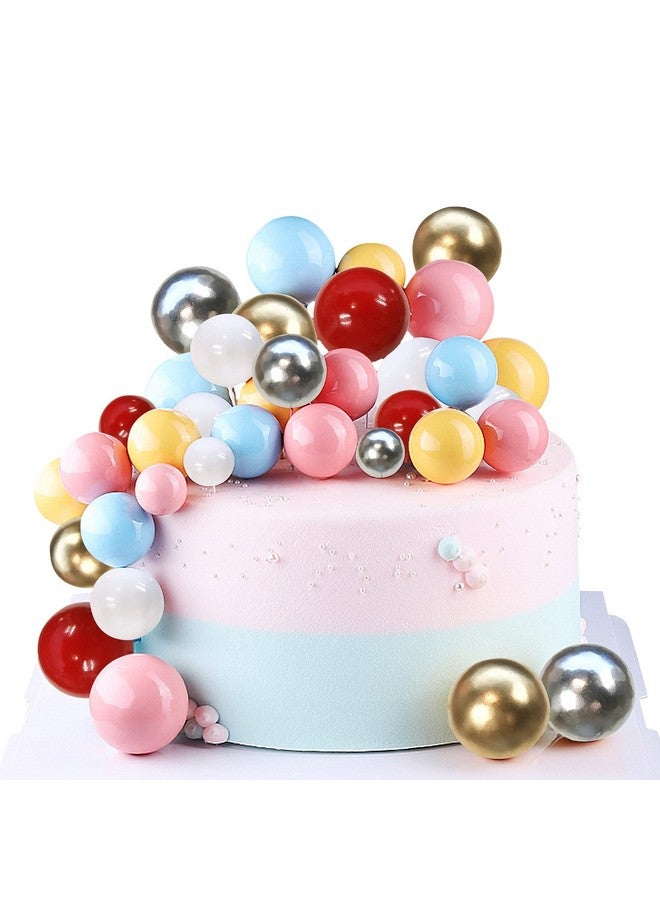 MUMULULU Balls Cake Topper Mini Balloons Cake Topper Pearl Balls Cake Pick Foam Ball Cupcake Topper Baking Decoration Supplies Toothpick Party Wedding Anniversary Birthday Baby Shower Cake Decoration - Image 5