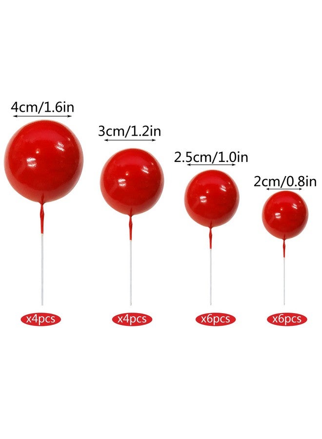 MUMULULU Balls Cake Topper Mini Balloons Cake Topper Pearl Balls Cake Pick Foam Ball Cupcake Topper Baking Decoration Supplies Toothpick Party Wedding Anniversary Birthday Baby Shower Cake Decoration - Image 2