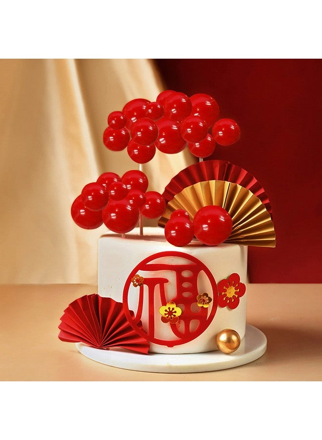 MUMULULU Balls Cake Topper Mini Balloons Cake Topper Pearl Balls Cake Pick Foam Ball Cupcake Topper Baking Decoration Supplies Toothpick Party Wedding Anniversary Birthday Baby Shower Cake Decoration - Image 4