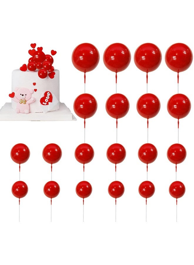 MUMULULU Balls Cake Topper Mini Balloons Cake Topper Pearl Balls Cake Pick Foam Ball Cupcake Topper Baking Decoration Supplies Toothpick Party Wedding Anniversary Birthday Baby Shower Cake Decoration - Image 1
