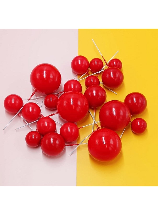 MUMULULU Balls Cake Topper Mini Balloons Cake Topper Pearl Balls Cake Pick Foam Ball Cupcake Topper Baking Decoration Supplies Toothpick Party Wedding Anniversary Birthday Baby Shower Cake Decoration - Image 3