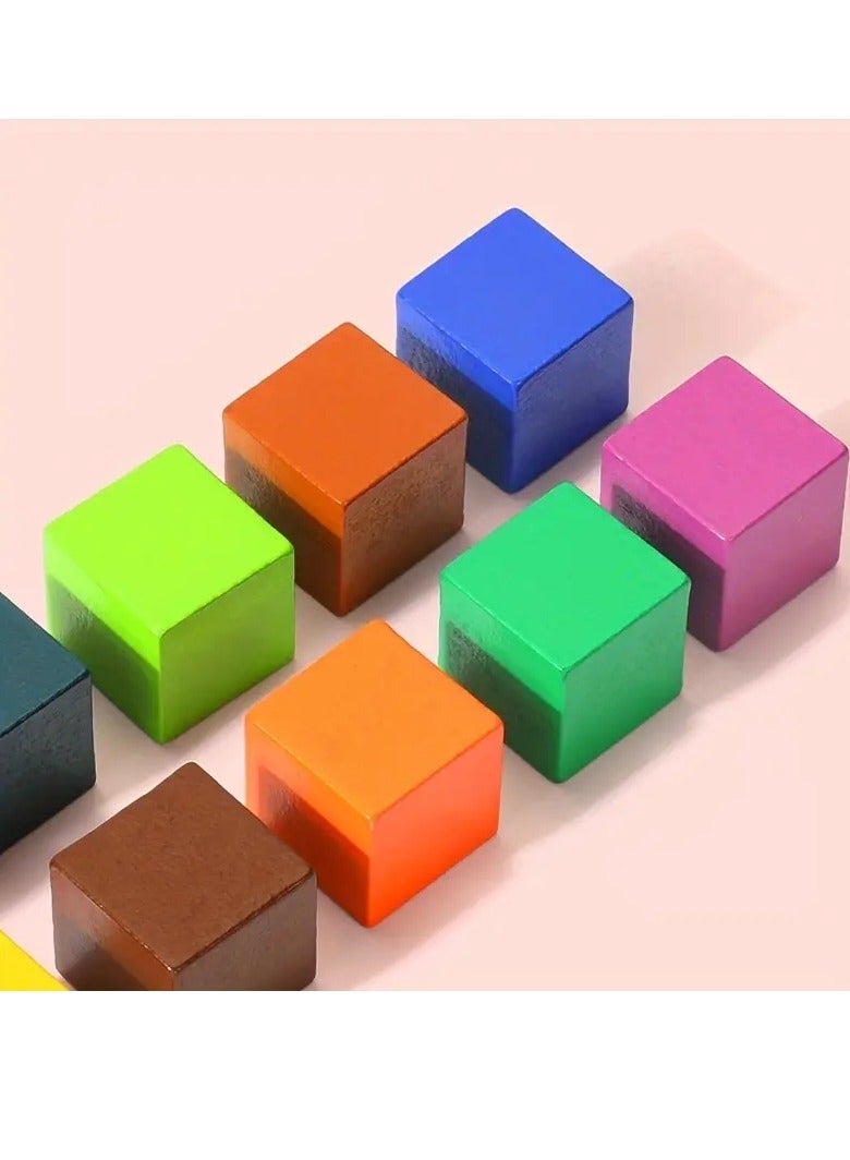 Gonice Wooden Building Blocks, Counting Cubes, Handcraft Math Blocks, Early Math Exercises, Primary School Teacher Classroom Supplies (100pcs)  - Image 5