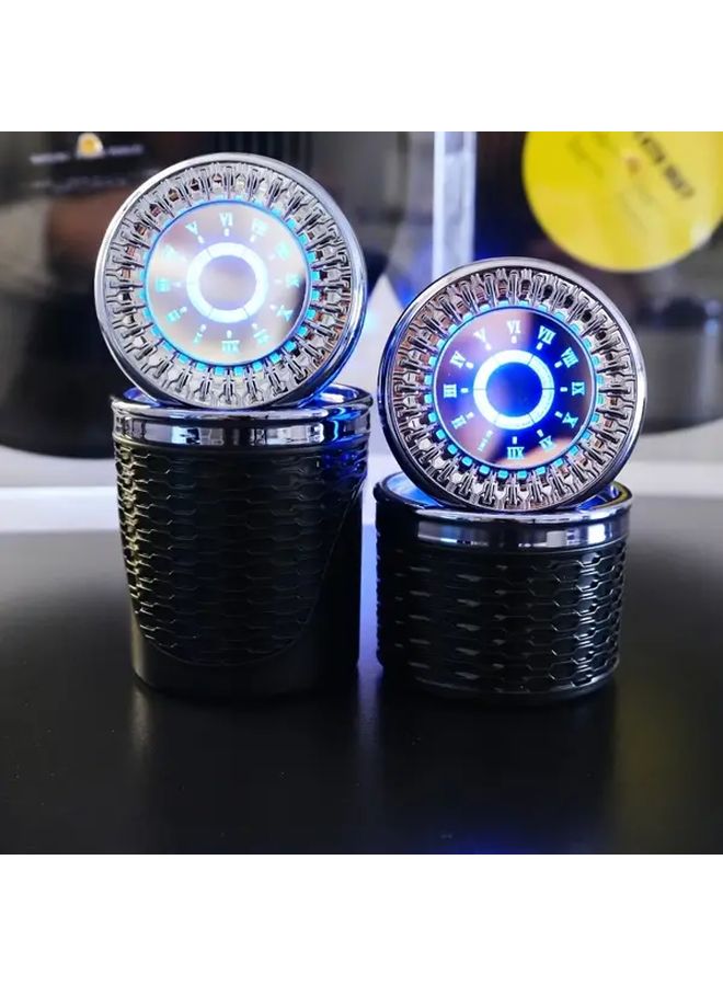 صندوق سجائر سيارات محمول أسود مع ضوء LED وحامل معدني قابل للفصل يعمل بالبطارية - Image 5