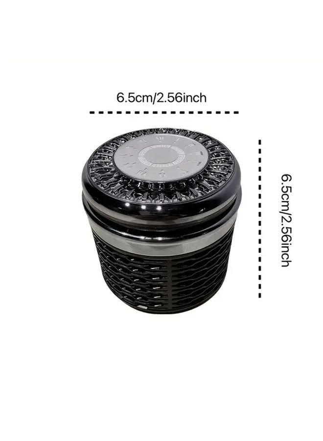 صندوق سجائر سيارات محمول أسود مع ضوء LED وحامل معدني قابل للفصل يعمل بالبطارية - Image 3