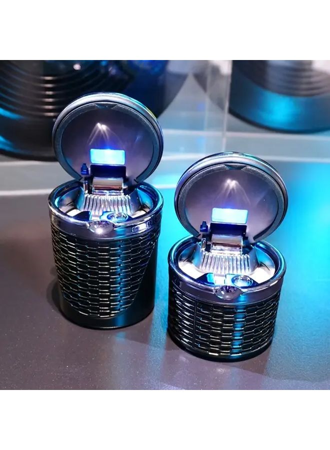 صندوق سجائر سيارات محمول أسود مع ضوء LED وحامل معدني قابل للفصل يعمل بالبطارية - Image 4