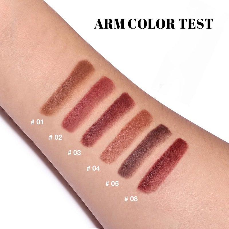 evpct 3Pcs Warm Brown Maroon Dark Wine Red Gradient Matte Lipstick Lip Liner Crayon Combo Pencil Set for Women Long Lasting, Cream Lip Liner and Lipstick Combo Makeupï¼ŒFlawless Gradual Ombre Effect - Image 5