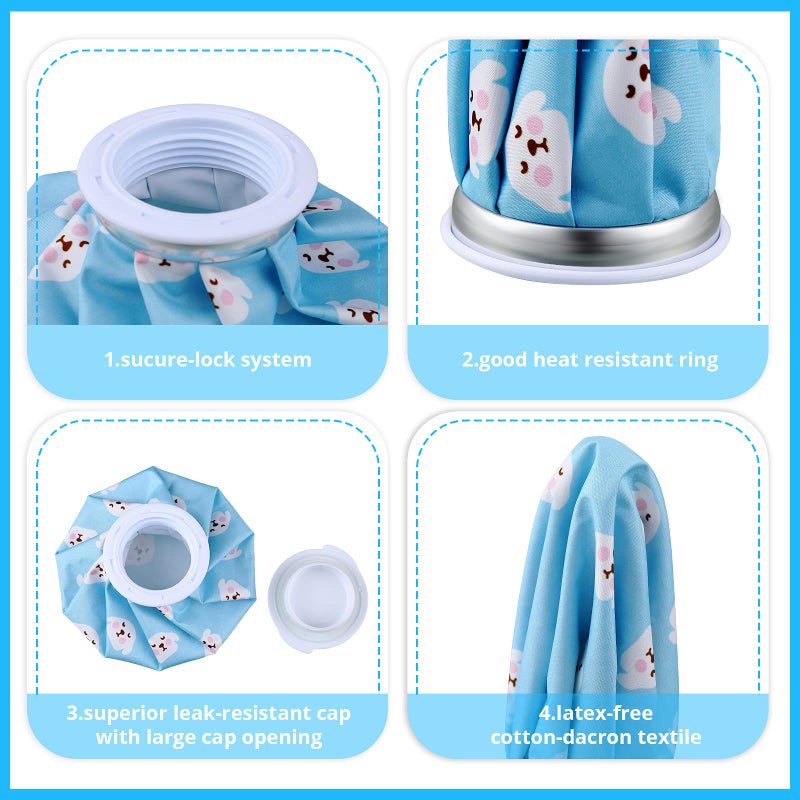 Honoson 4 Pack Reusable Ice Pack and Hot Water Bag for Adults for Hot & Cold No-Leak Elastic Breathable Ice Bag(Cute Fruit Style) - Image 3