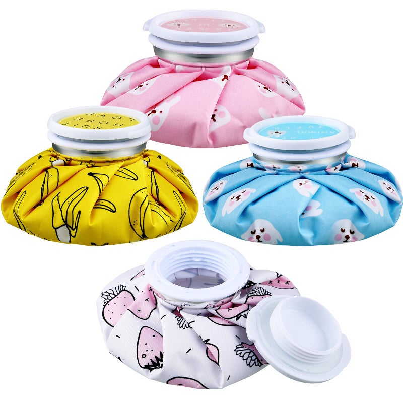 Honoson 4 Pack Reusable Ice Pack and Hot Water Bag for Adults for Hot & Cold No-Leak Elastic Breathable Ice Bag(Cute Fruit Style) - Image 1
