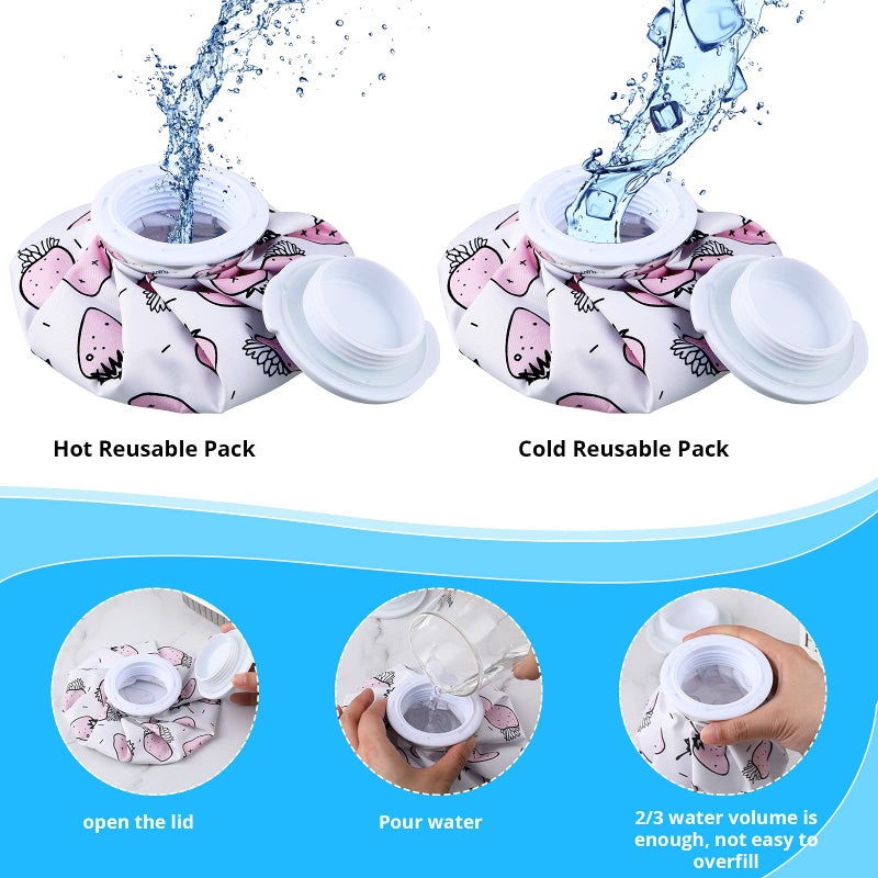 Honoson 4 Pack Reusable Ice Pack and Hot Water Bag for Adults for Hot & Cold No-Leak Elastic Breathable Ice Bag(Cute Fruit Style) - Image 4