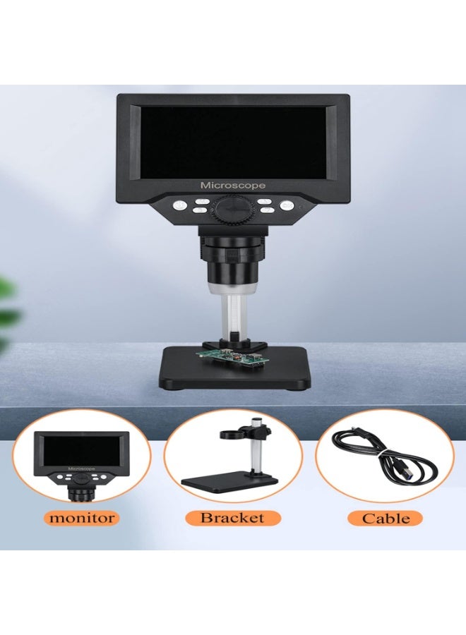 X-PRO5 Portable USB Digital Microscope 5.5 Inch HD Screen 10 Megapixels 1-1000X Zoom, 8 LED Light and Rechargeable Battery for Automotive ECM TCM Repairing PCB Circuit Boards - Image 2