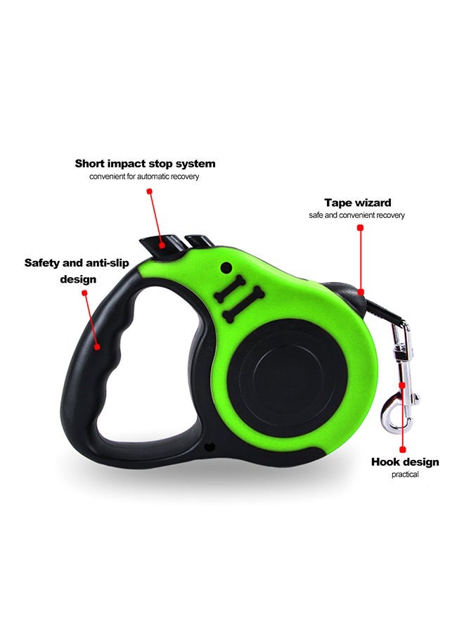 NIBEMINENT Retractable Dog Leash With Metal Clasp Black/Green 3meter - Image 2