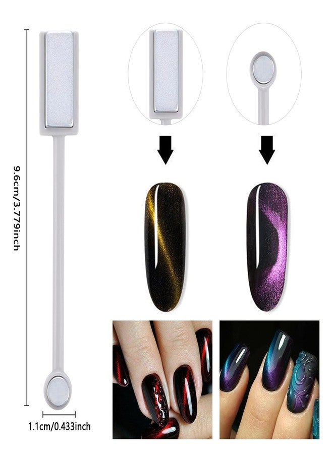 SILPECWEE 16Pcs Nail Magnet Set Cat Eye Magnet for Nails Cat Eye Gel Nail Polish Magnet Wand Magnetic Nail Art Nail Polish Cat Eye Magnets Sticks Nail Design Tools Nail Art Accessories - Image 5