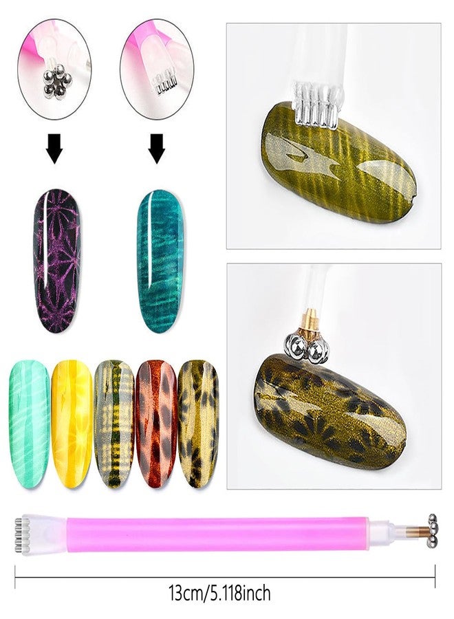SILPECWEE 16Pcs Nail Magnet Set Cat Eye Magnet for Nails Cat Eye Gel Nail Polish Magnet Wand Magnetic Nail Art Nail Polish Cat Eye Magnets Sticks Nail Design Tools Nail Art Accessories - Image 4