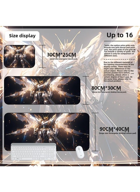 Mouse Pad Oversized Gundam Computer Keyboard Pad Cartoon Game Mouse Pad Boys E-sports Computer Thickened Desk Pad-Color:800*300*3mm-Pattern:Up To 16