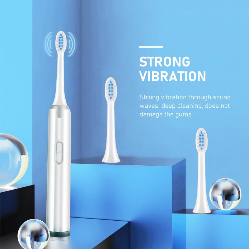 Electric Toothbrush for Adults Waterproof Sonic Cleaning with 5 Replacement Brush Heads - Image 4