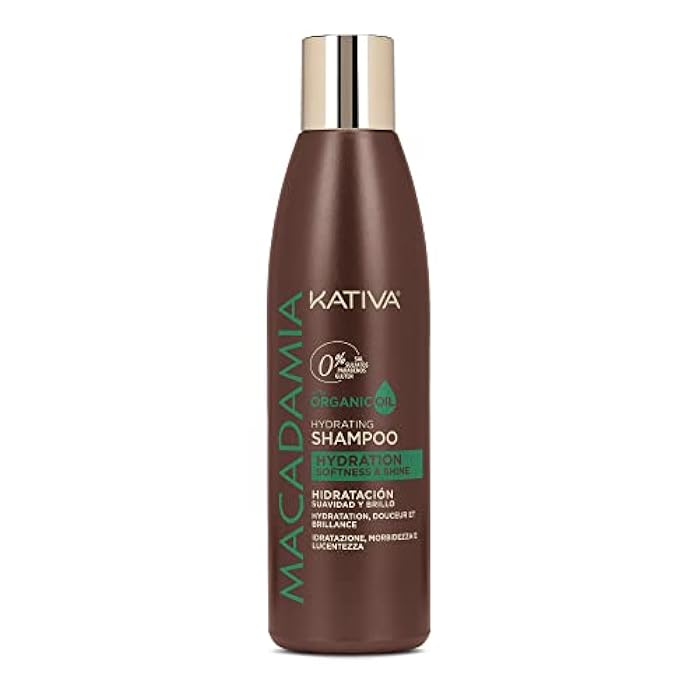 KATIVA Macadamia Hydrating Shampoo, 8.45 Fl Oz, Moisturizes and Strengthens Dry Hair with Organic Macadamia Oil, Sulfate, Gluten, Paraben, and Salt Free - Image 1