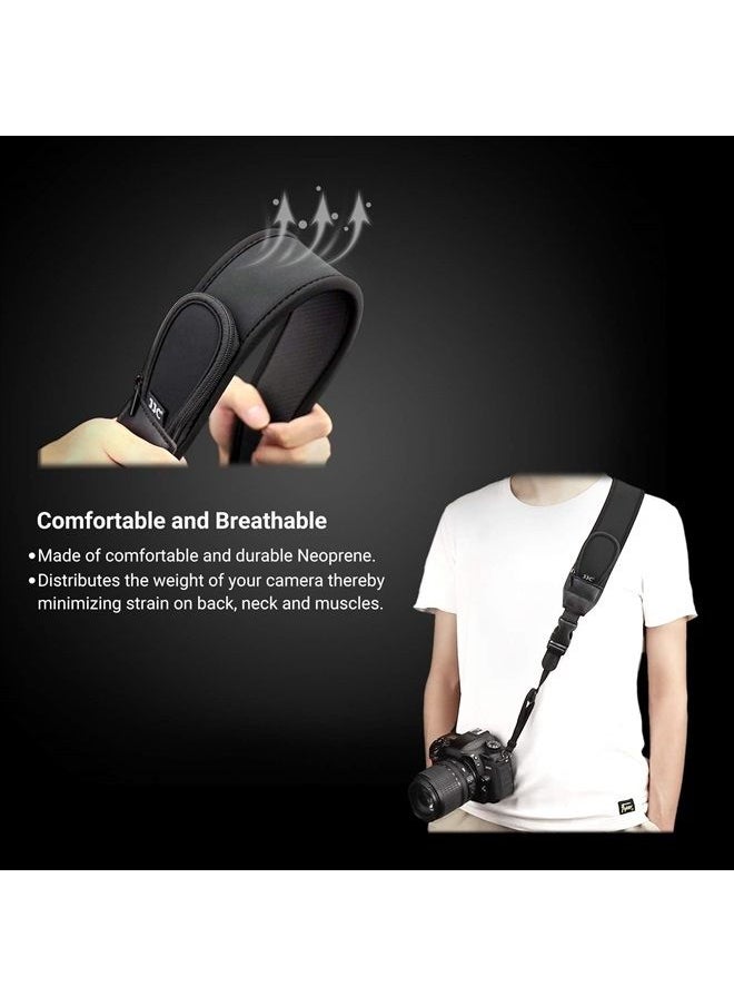 JJC Universal Shoulder Neck Strap for DSLR Camera,Soft Neoprene Neck Belt Strap with Quick-Release,Camera Strap for Canon R5 R6 R7 R RP 5DM4 6DM2 7DM2 90D 80D Nikon D850 D750 D7500 Sony A7R V and More 