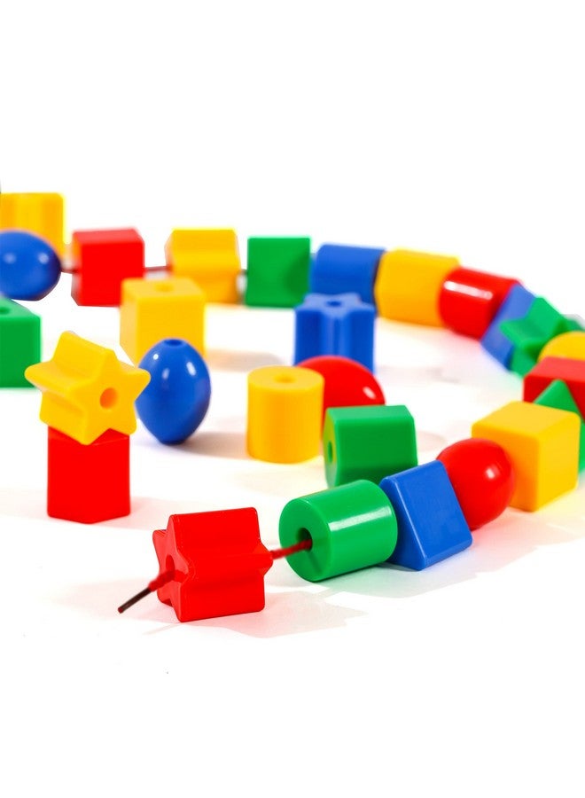 KUTOI Toddler Toys - Big Lacing Beads Set for Fine Motor Skills & Hand-Eye Coordination - 36 Beads & 6 Strings - Color Sorting & Counting Educational Learning Toy Montessori Toys - Image 4