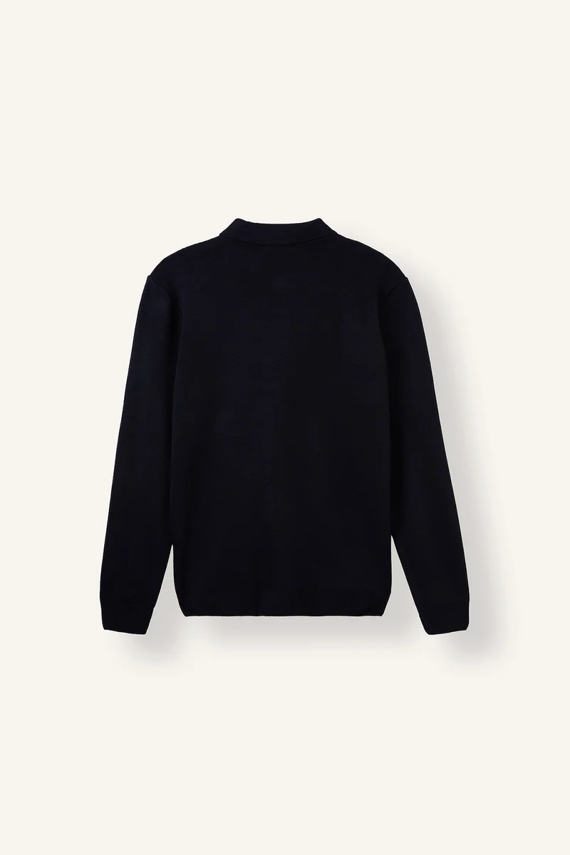 ديفاكتو Standard Fit Polo Collar Knitwear Pullover