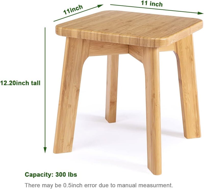 PELYN Bamboo Wooden Step Stools for Adults Anti-Slip Kids Stool 300lbs Capacity, Great for Kitchen Bathroom Bedroom - Image 3