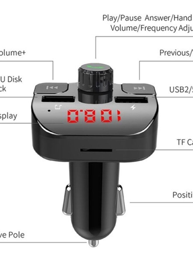 Multi-function Car Phone Charger FM Transmitter MP3 Music Player Adapter  - Image 3