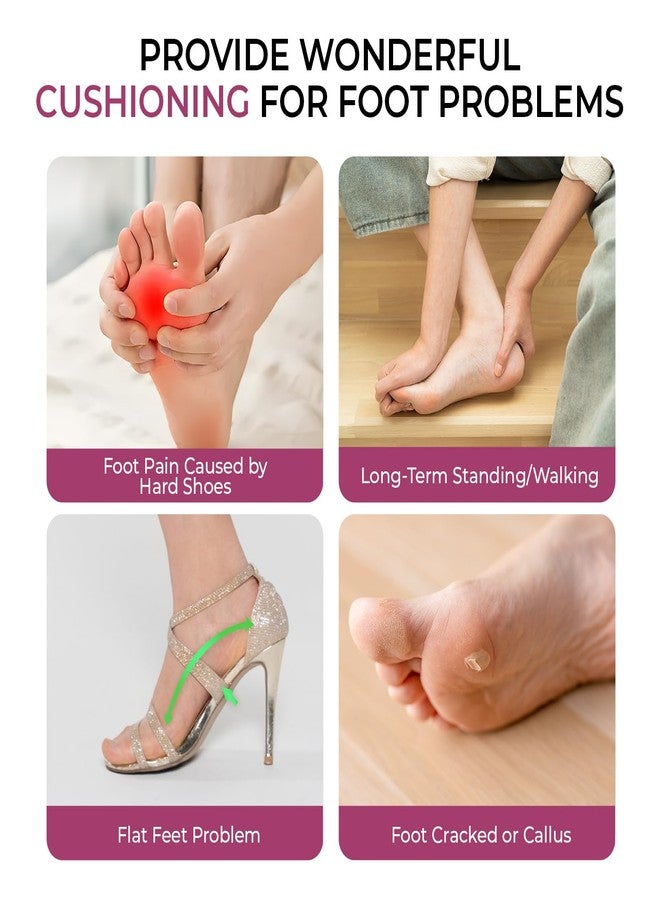 Welnove 2-Pair Shoe Insoles for High Heels Sandals Women - Welnove 3/4 High Heel Cushions Prevent Foot Slid Forward - Soft Invisible Inserts Absorb Shock Foot Pain Fatigue Relief Daily Use Party Travel (M) - Image 3