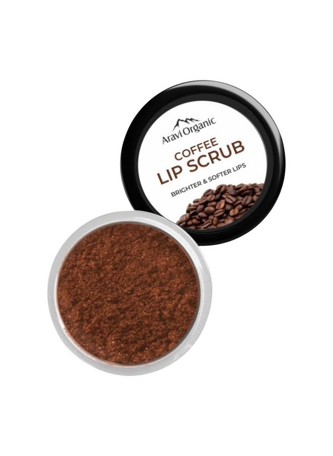 Aravi Organic Coffee Lip Scrub For Brightening Dark Lips With Caffeine, Shea Butter & Cocoa Butter - For Dark,Chapped & Pigmented Lips - For Men And Women - 15 Gm  - Image 1