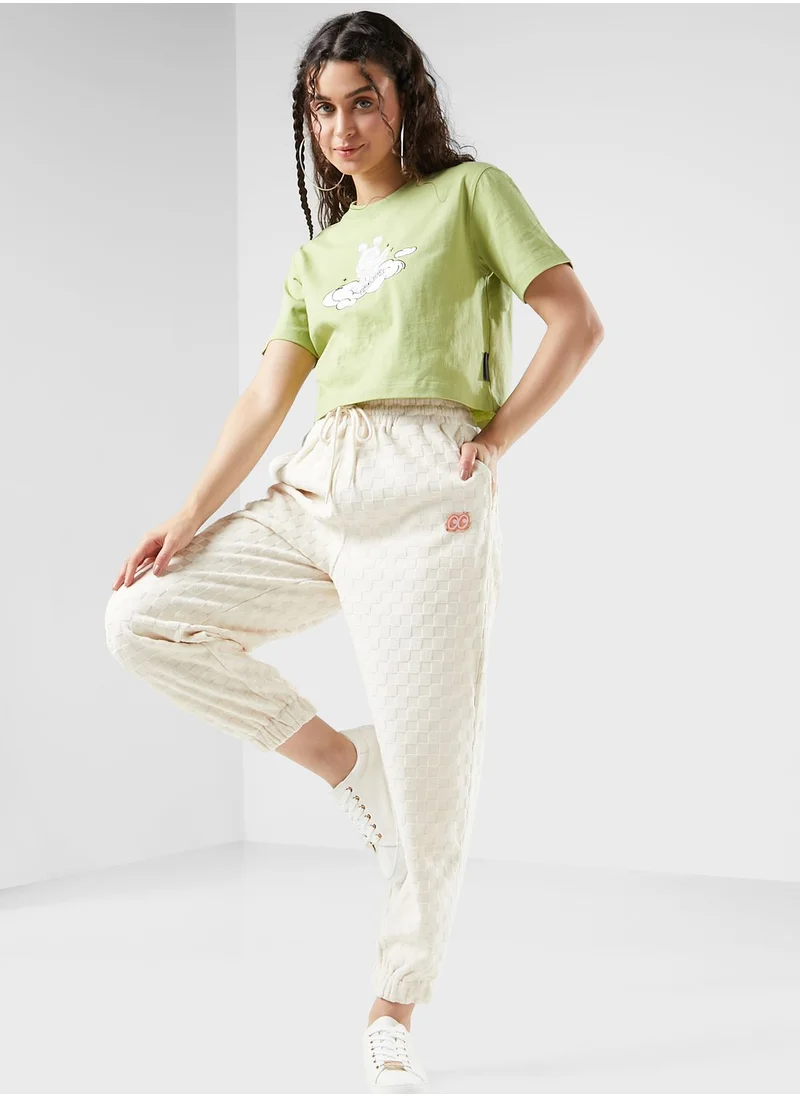 Mini Cream Cartoon In Cloud Graphic Top