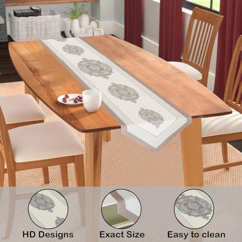 Homerz Premium Dining Table Runner with Anti Skid Backing, Royal Look, 12x72 inch Size, Pyramid (Skin-1032a) - Image 3